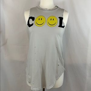 People of Leisure “Cool” Distressed Tank sz XS